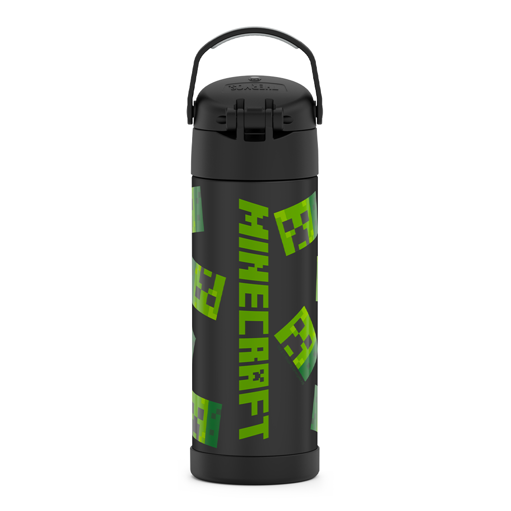 Minecraft thermos stainless steel bottle thermometer 450ml Puckator