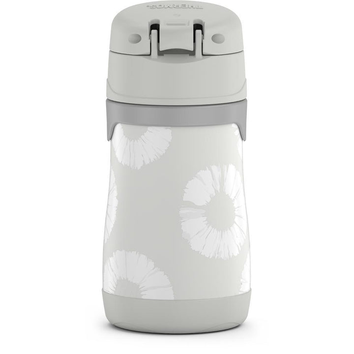 10 ounce Thermos Kids water bottle, grey tie dye back view.