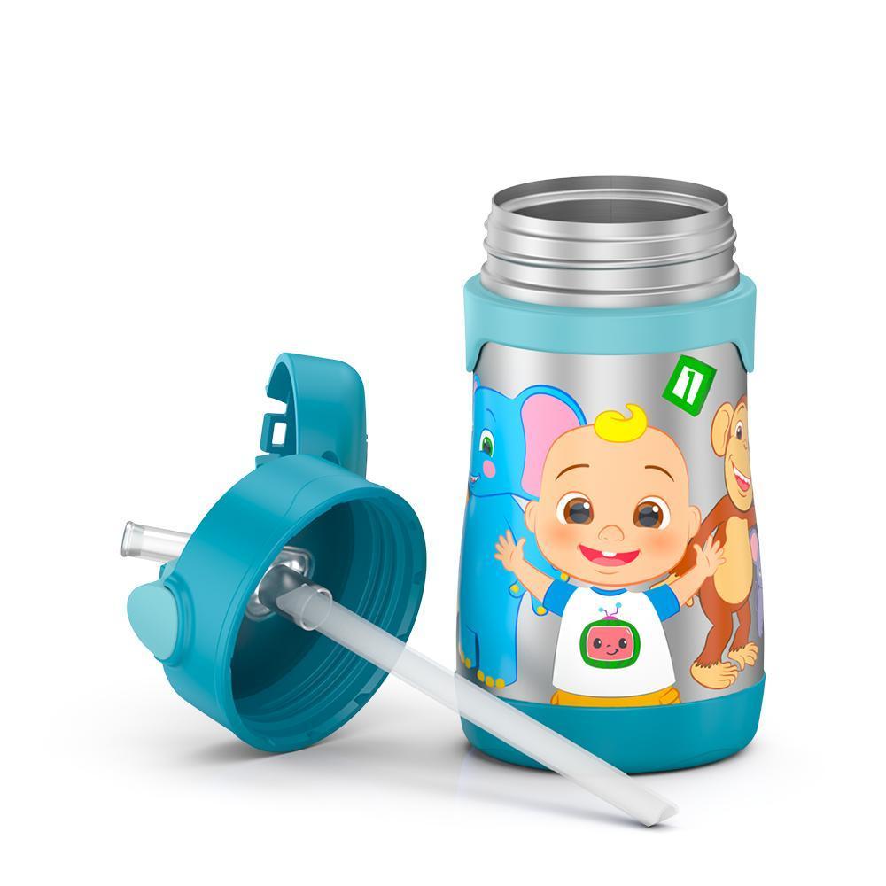 Snug Kids Water Bottle - insulated stainless steel thermos with straw  (Girls/Boys) - Kitty, 12oz