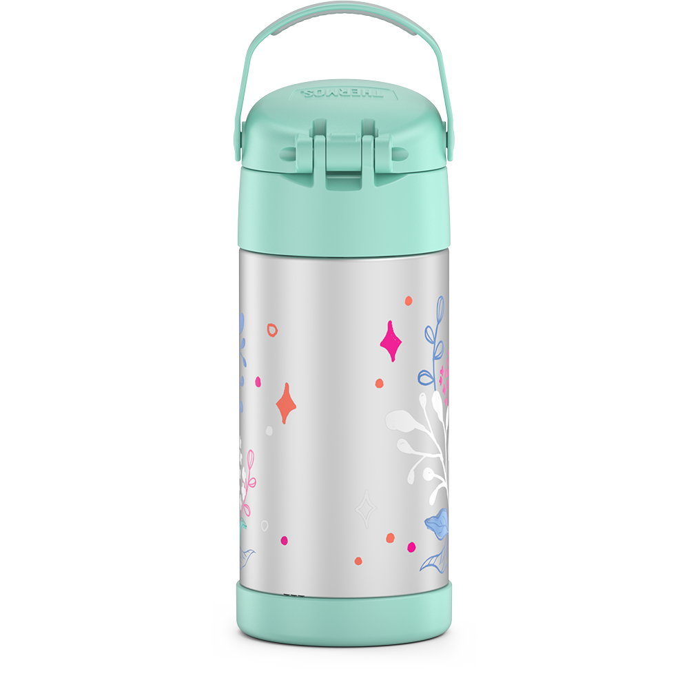 THERMOS FUNTAINER 12 Ounce Stainless Steel Vacuum Insulated Kids Straw  Bottle, Frozen 2