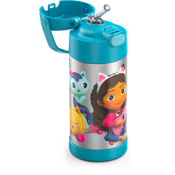 THERMOS FUNTAINER 12 Ounce Stainless Steel Vacuum Insulated Kids Straw  Bottle, Bluey