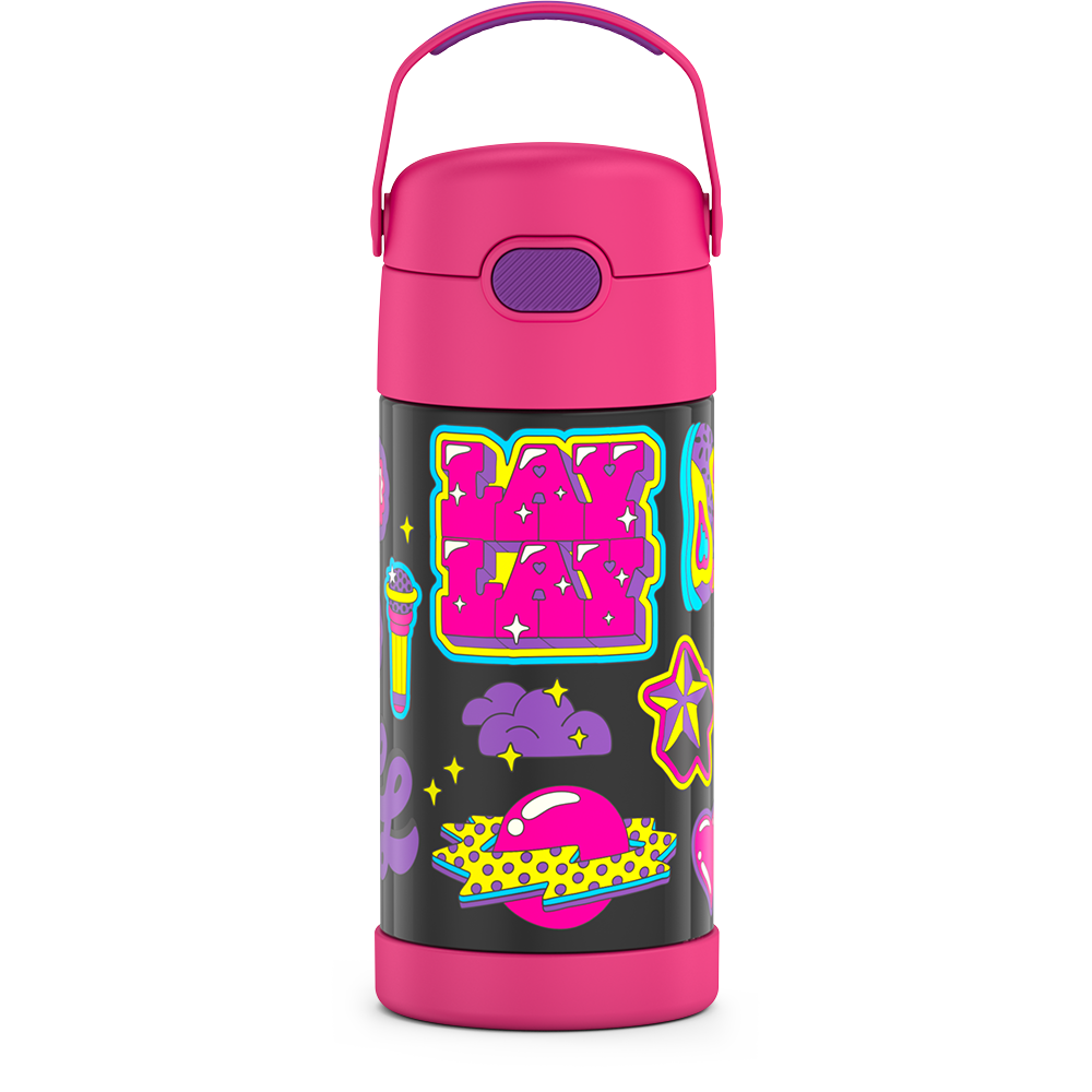 THERMOS FUNTAINER 12 Ounce Stainless Steel Vacuum Insulated Kids Straw  Bottle, Peppa Pig