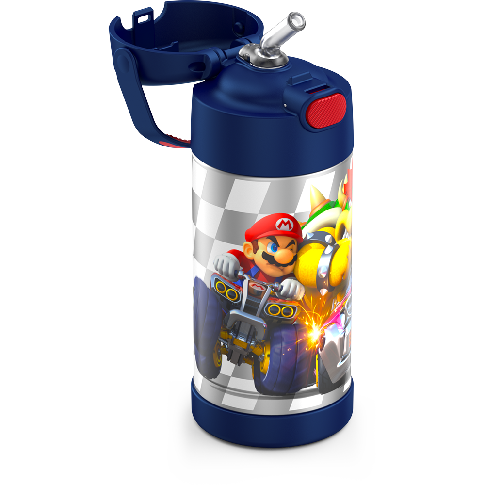 Thermos Kids Stainless Steel Vacuum Insulated Funtainer Straw Bottle, Super  Mario Bros, 12 fl oz