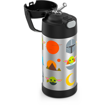 THERMOS FUNTAINER 12 Ounce Stainless Steel Vacuum Insulated Kids Straw  Bottle, Butterfly Frenzy