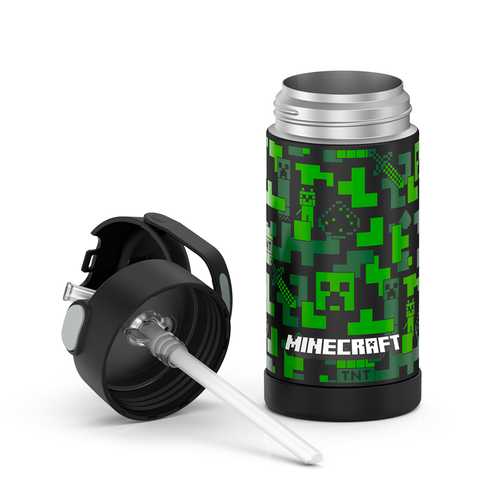 Minecraft Faces Water Bottle with Digital Thermometer - Germany