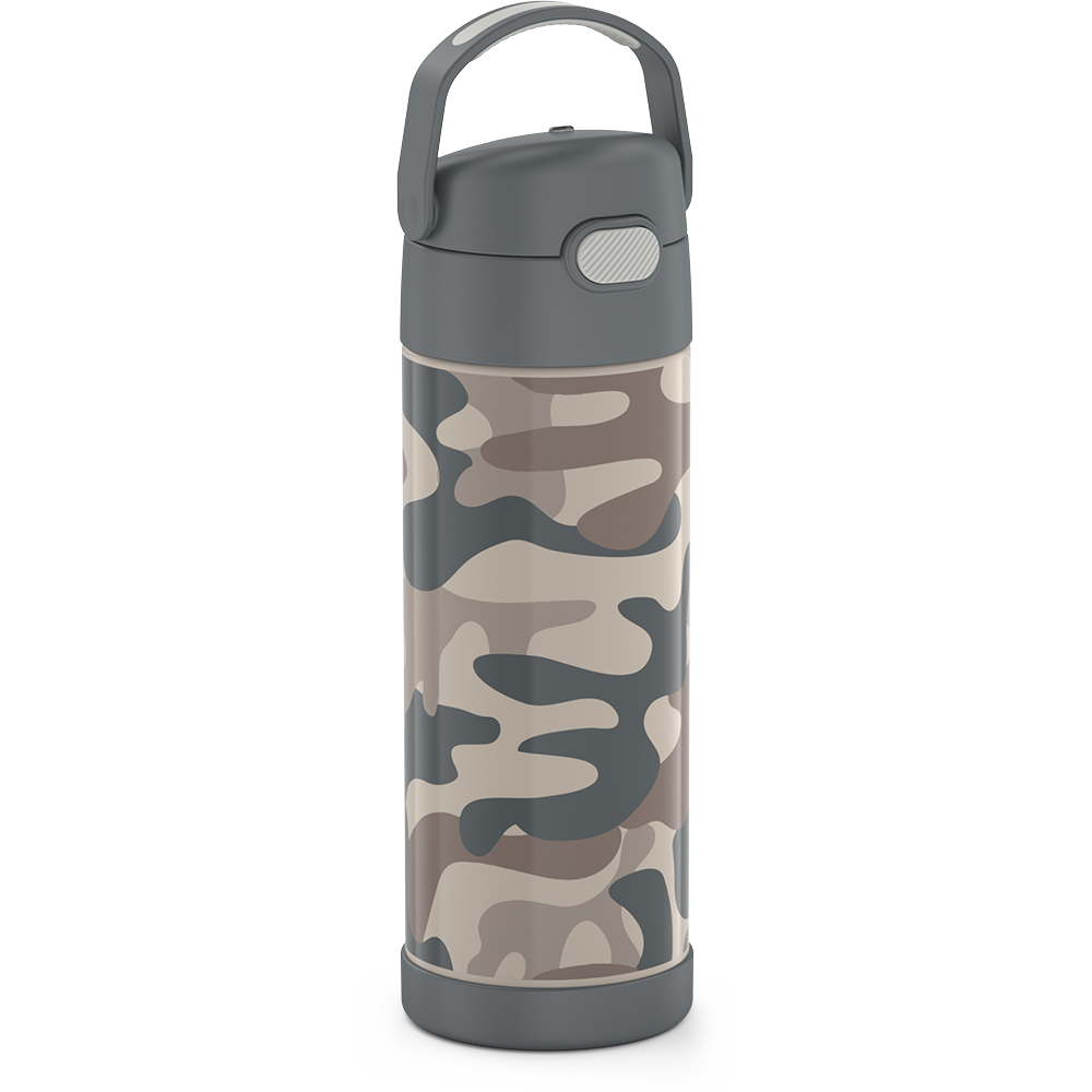 Brown Camouflage Kids Water Thermos