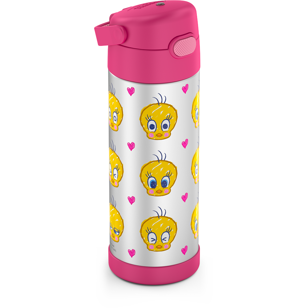 Insulated Water Bottle For Kids Cute Pattern Pop Lid Thermos Easy Button  Pop Lid For Toddler 