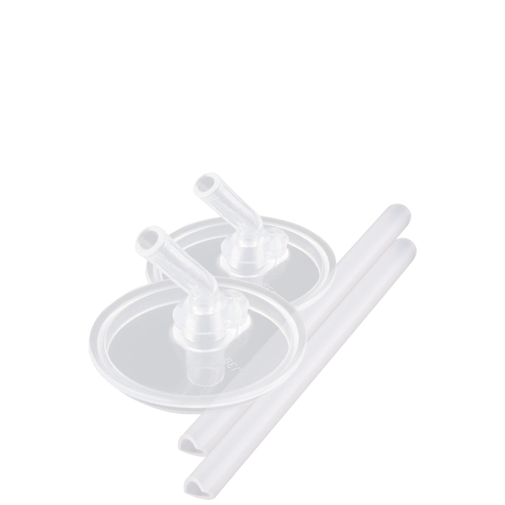 2 soft silicone straws and 2 hard straw stems