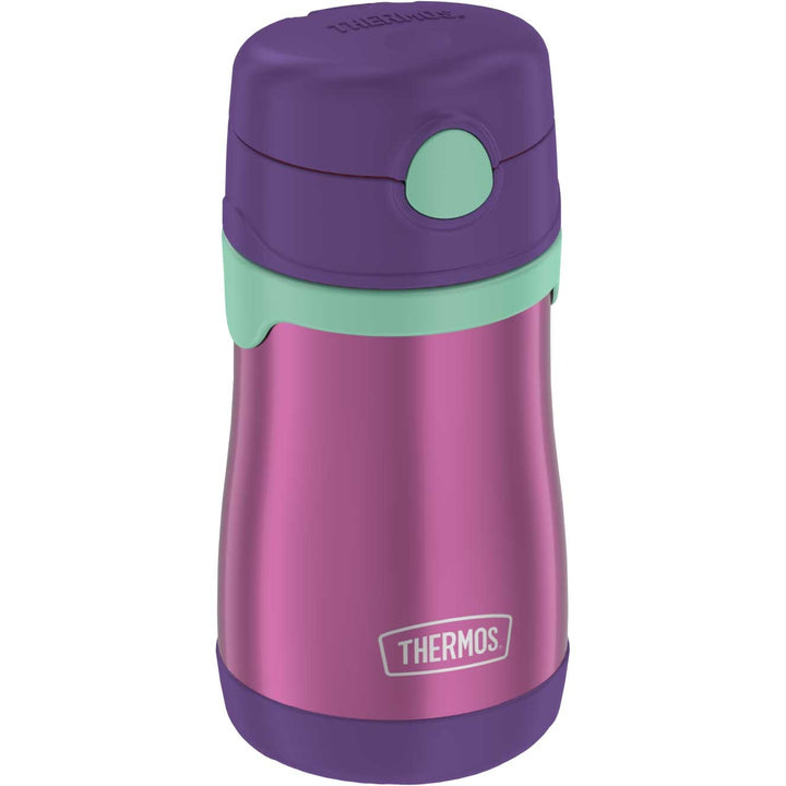 10 ounce Thermos Kids Water Bottle, side view,Lilac