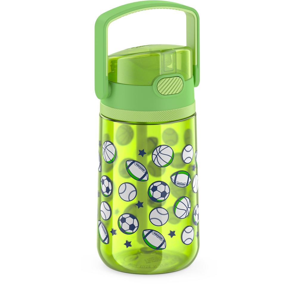 16 oz Kids Plastic Tritan Water Bottle with Straw | FJ Bottle, Yellow